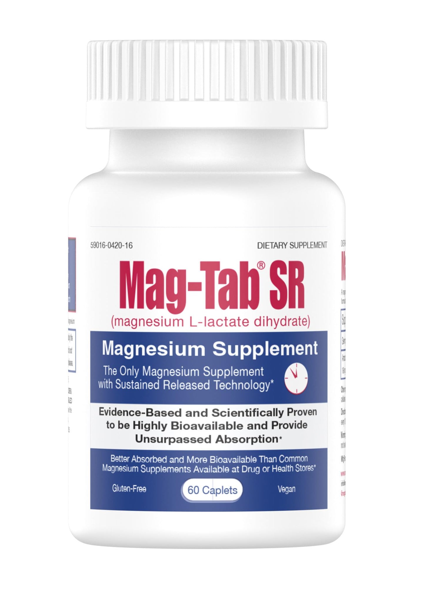 MAG-TAB SR Extended Release Magnesium Lactate Tablet, 60 Count