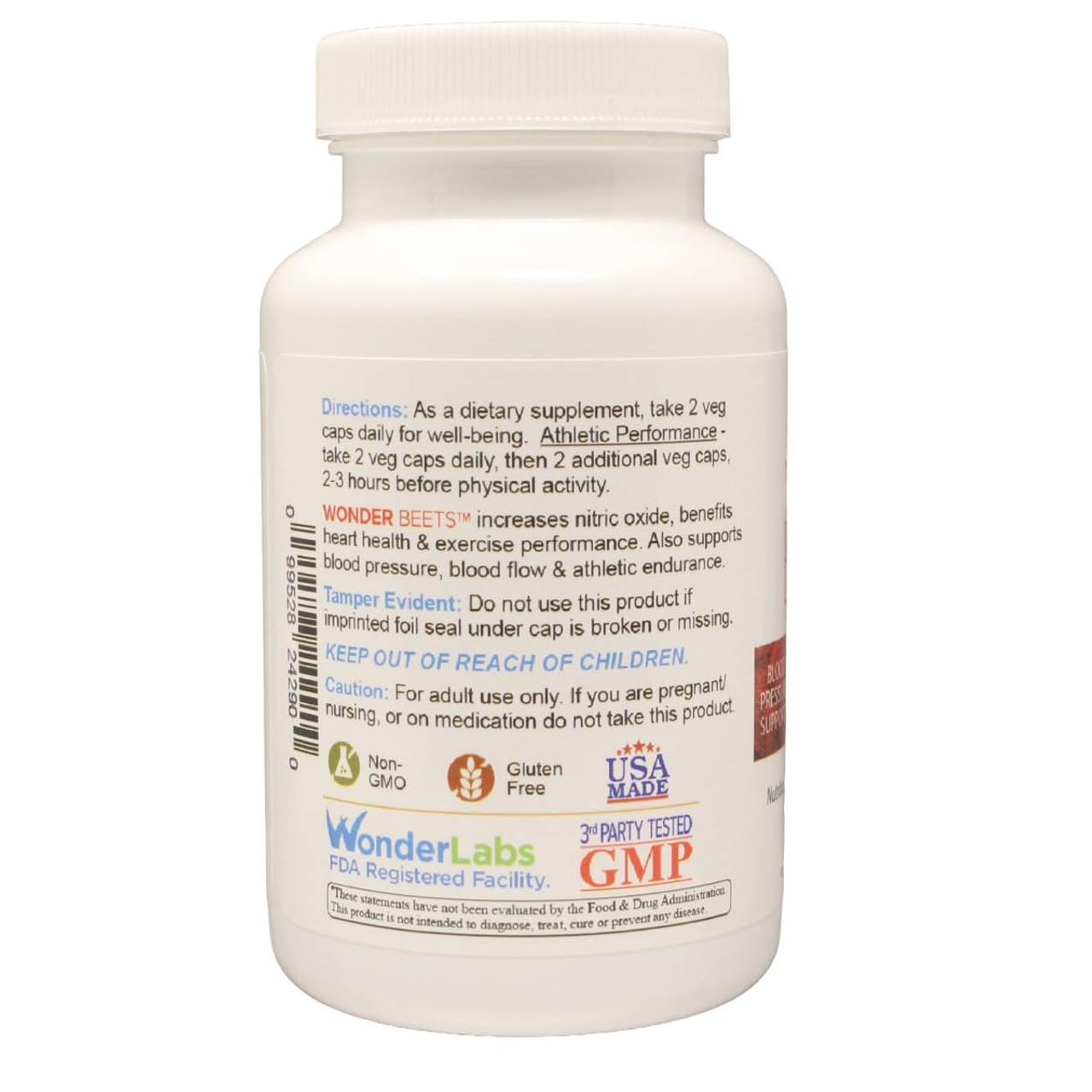 Wonder Laboratories Beet Root Capsules 1100mg (2% Nitrates), 90 Count