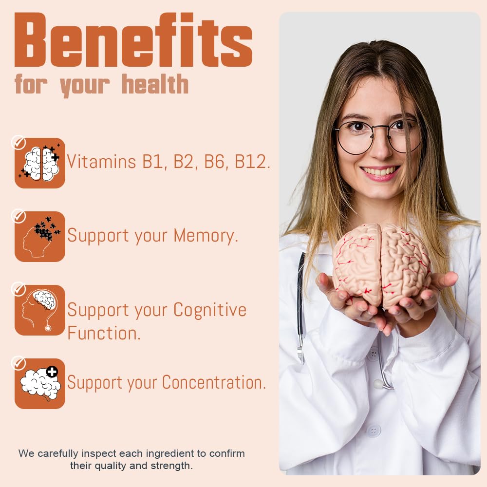 Health Dose Brain Dose Premium Nootropics - Caffeine-Free Extra Strength Formula for Men & Women Capsule, 300 Count