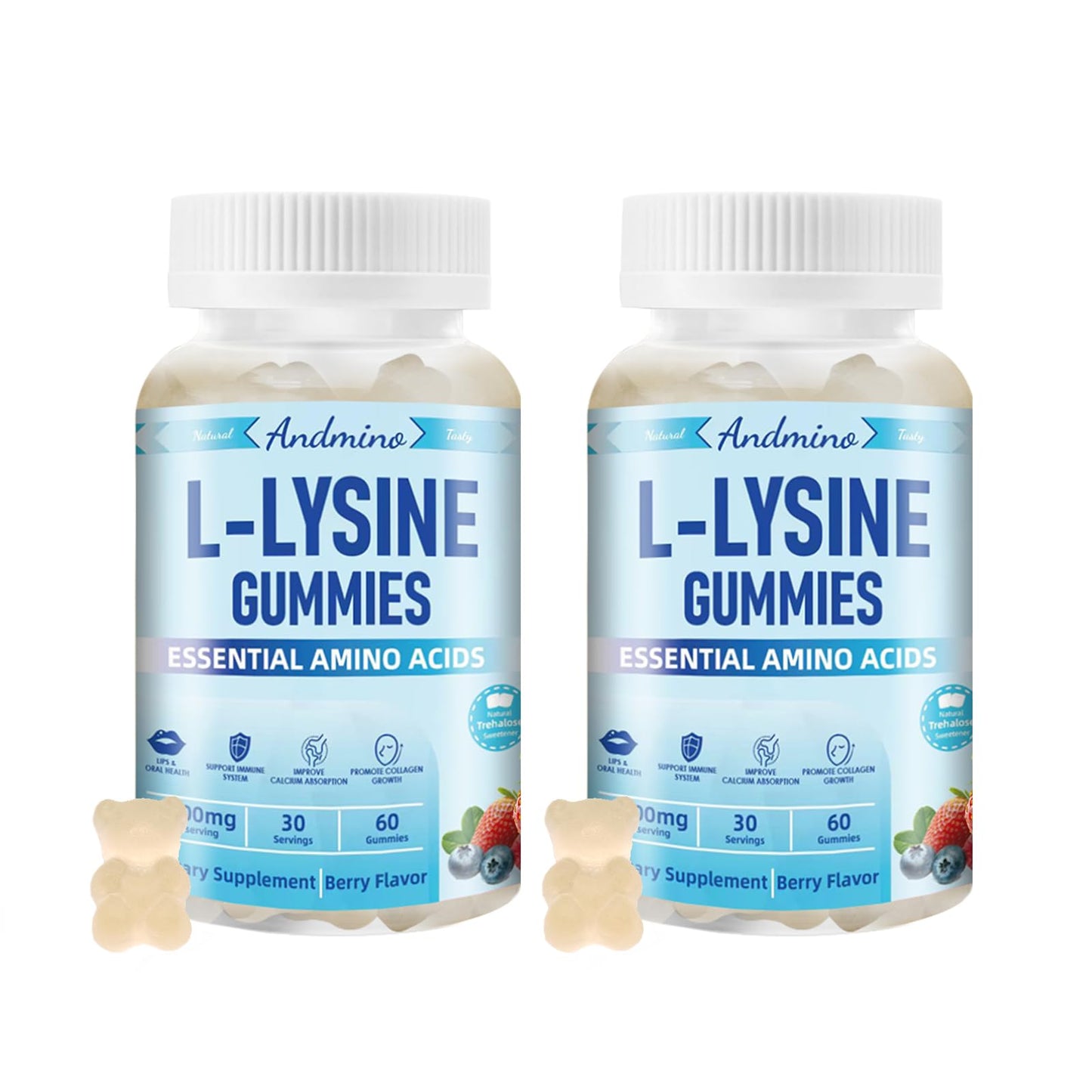 andmino L-Lysine Gummies 1000 mg, 120 Gummies