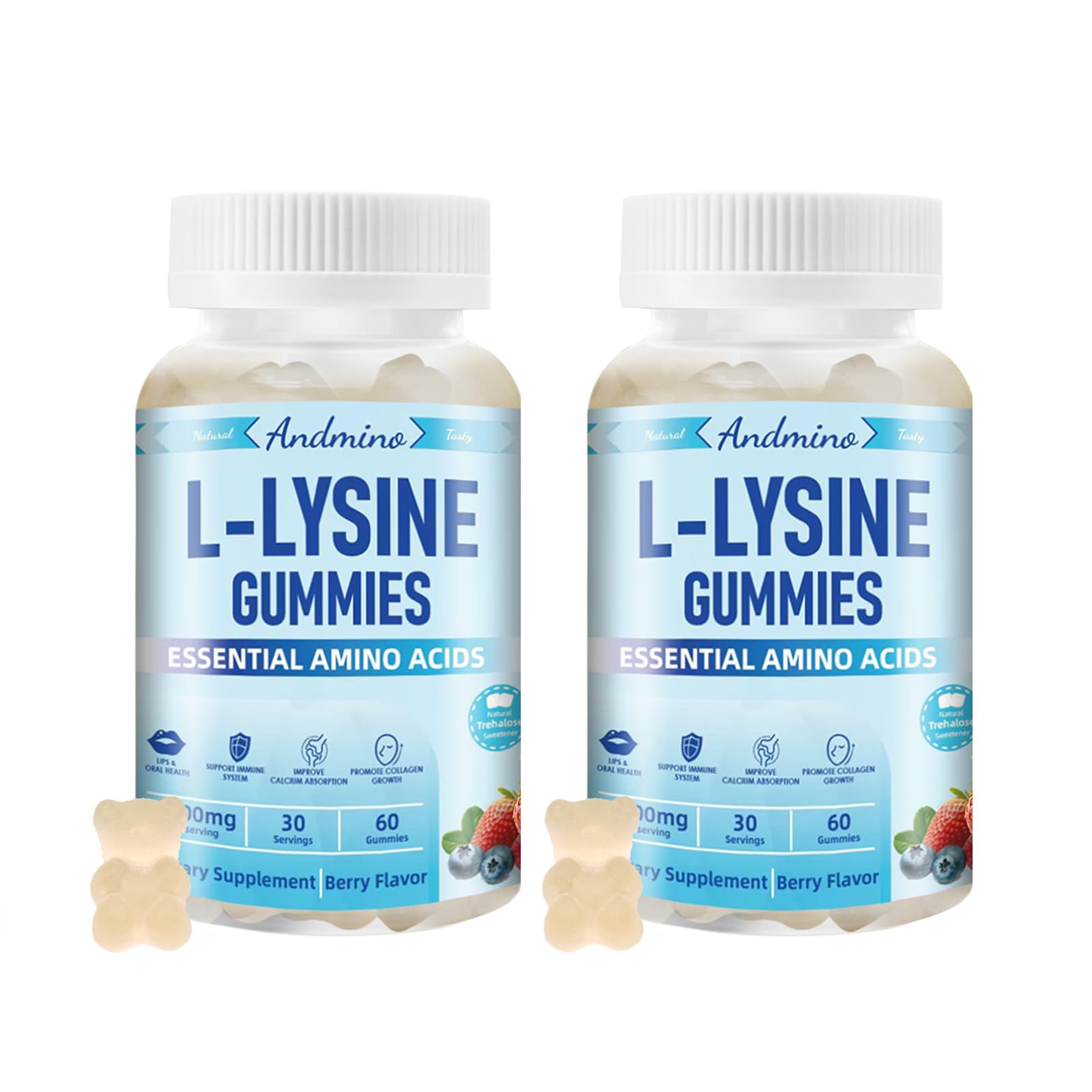 andmino L-Lysine Gummies 1000 mg, 120 Gummies