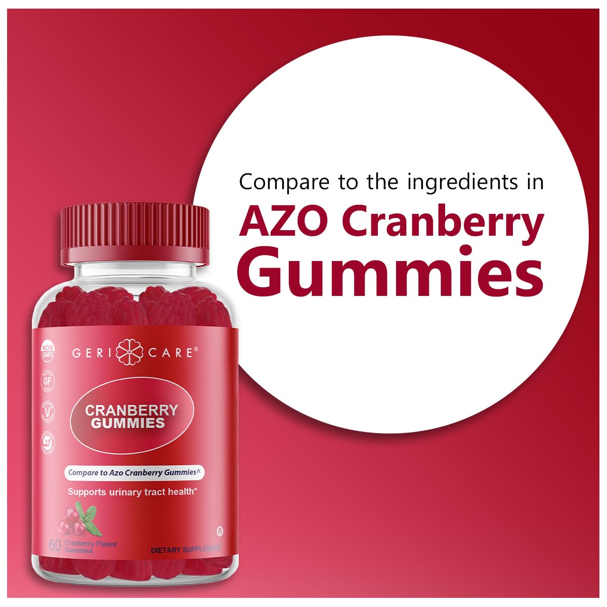 GeriCare Cranberry Gummies 60 Count