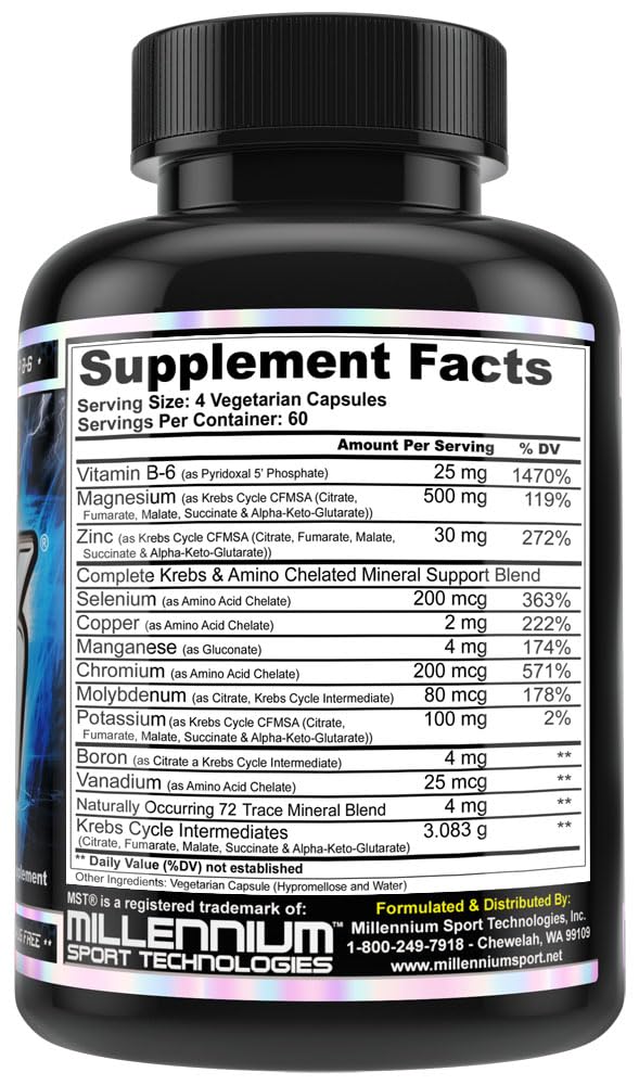MST ZMK Nighttime Multi Mineral Supplements, Zinc, Magnesium, Trace Minerals, ATP BSCG Certified, 120 Capsules