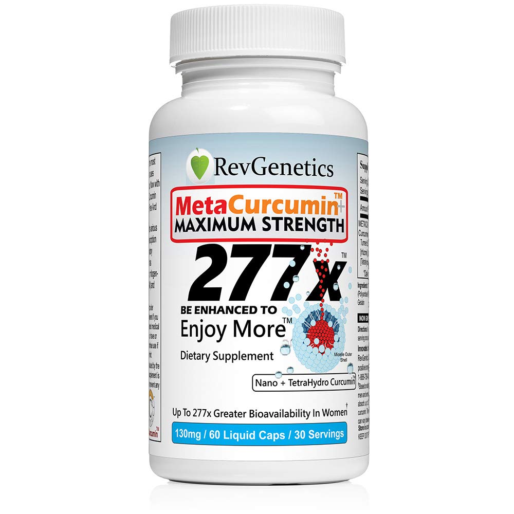 REVGENETICS MetaCurcumin 277x Super Curcumin + TetraHydroCurcumin Capsules, 60 Count