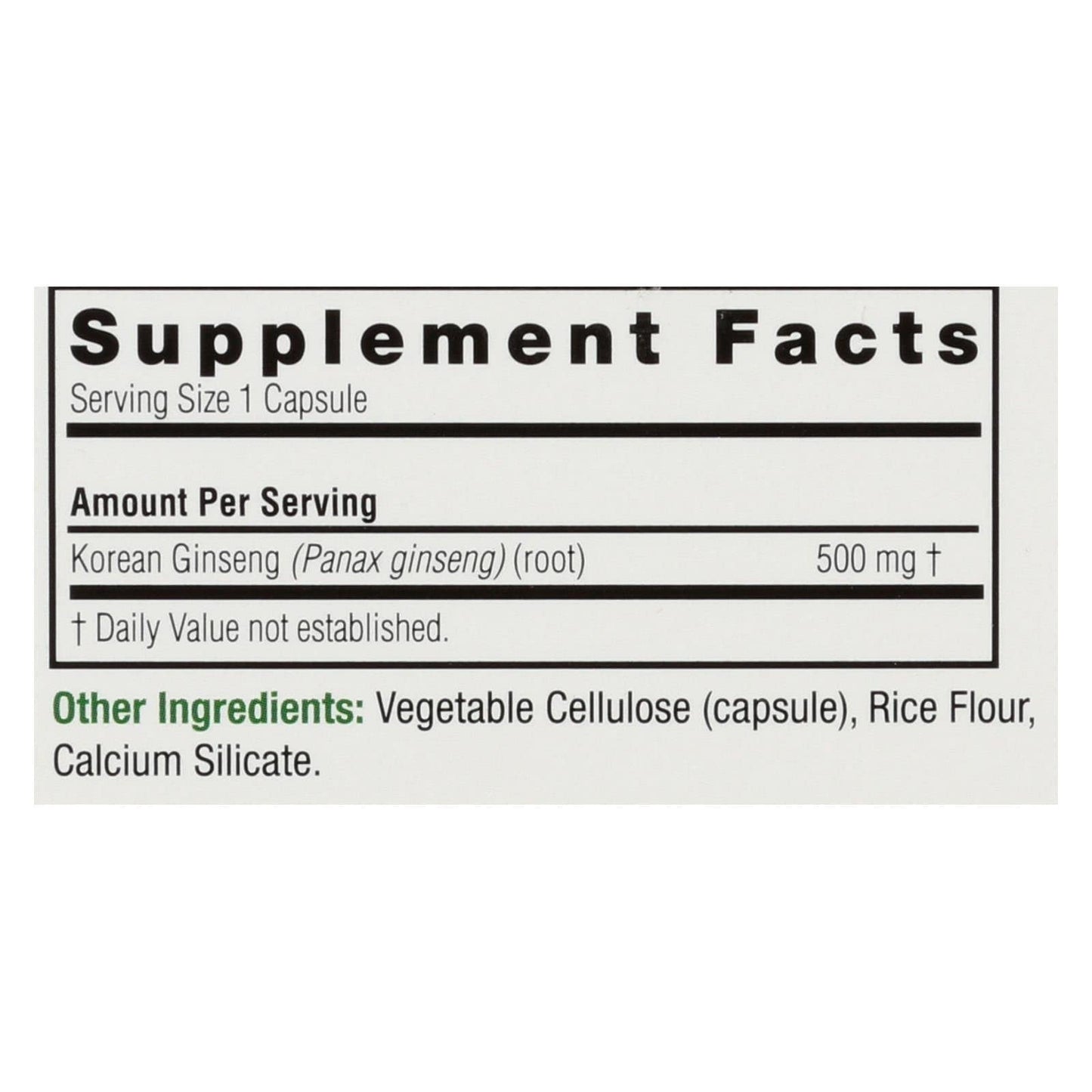 Nature's Answer Korean Ginseng Capsules 50 Count