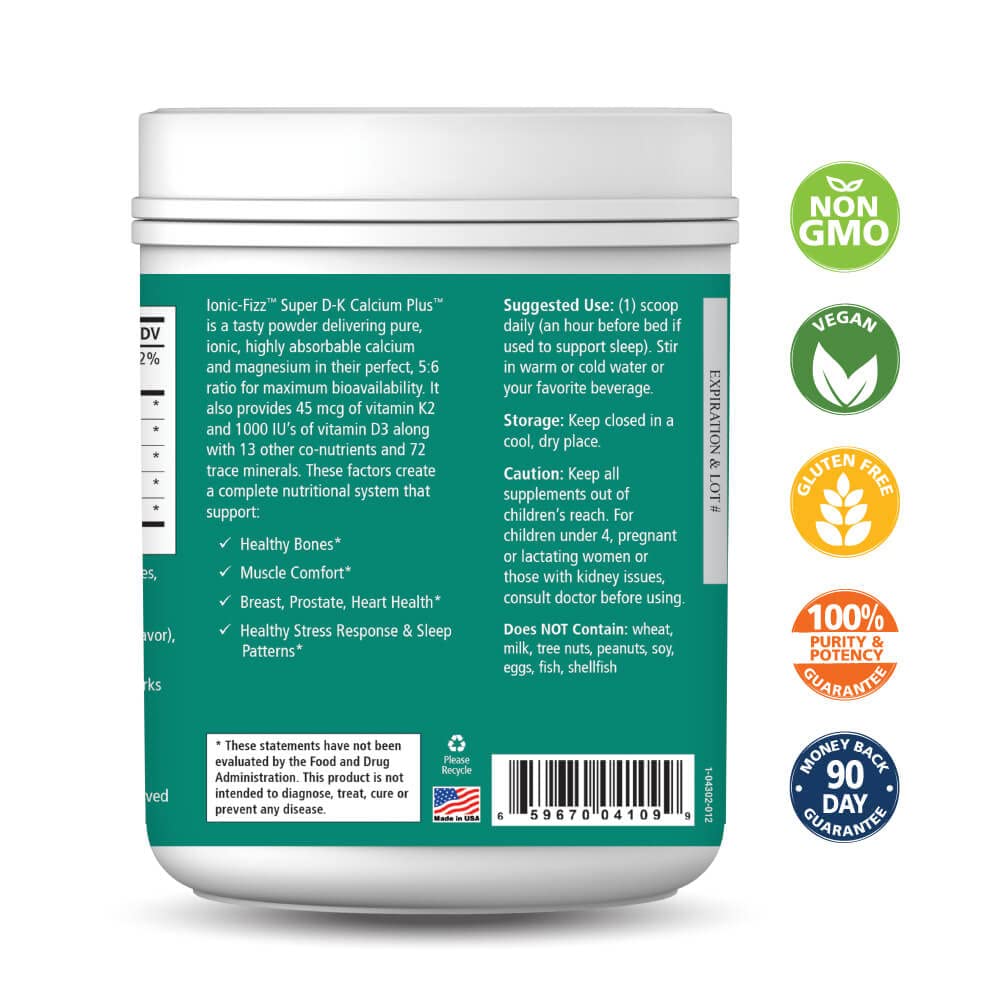 Pure Essence Labs Ionic Fizz Super D-K Calcium Plus Powder 14.82 Ounces