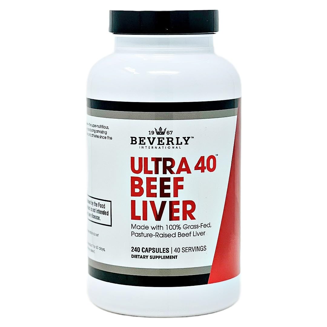 Beverly International Ultra 40 Beef Liver Capsules, 240 Count