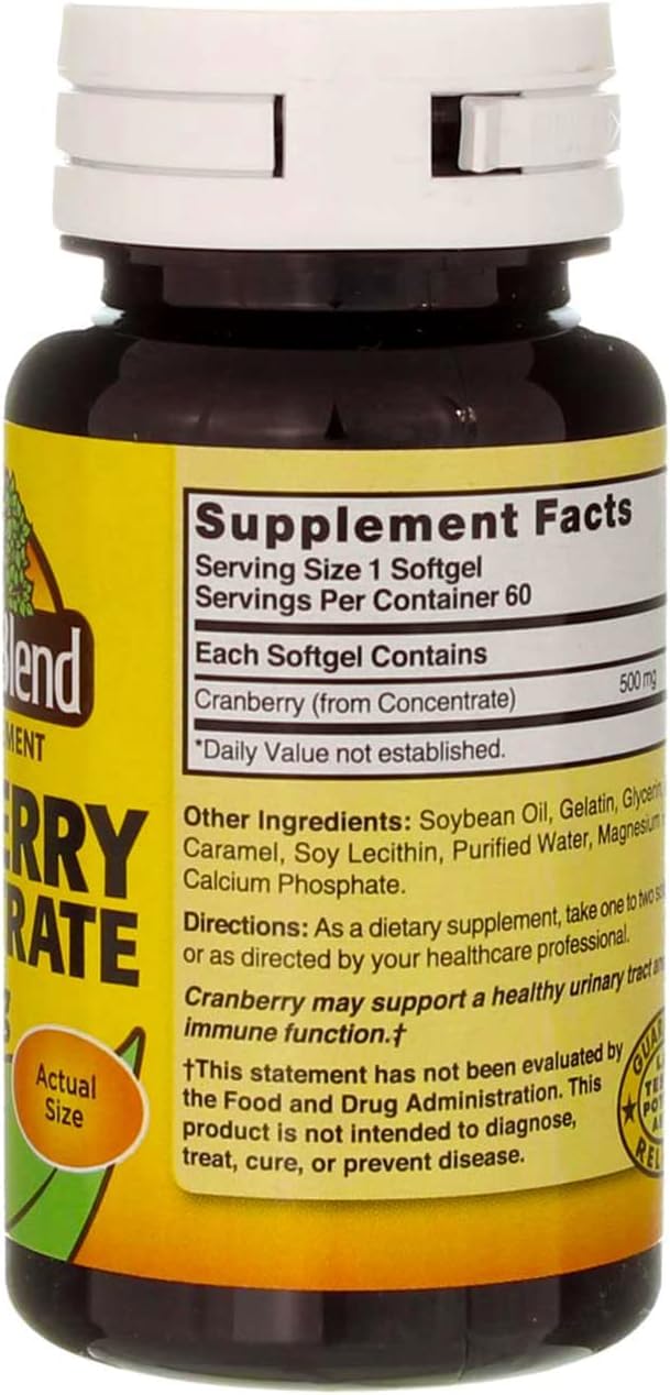 Nature's Blend Cranberry Concentrate 500 mg Softgels 360 Count