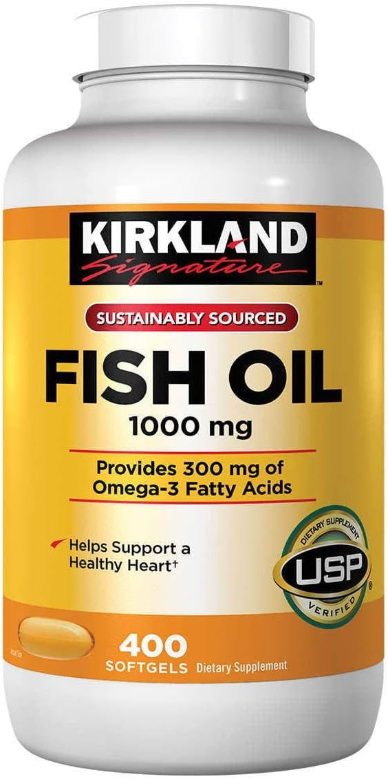 KIRKLAND Omega-3 Fish Oil Concentrate 1000 mg Softgel, 400 Softgels