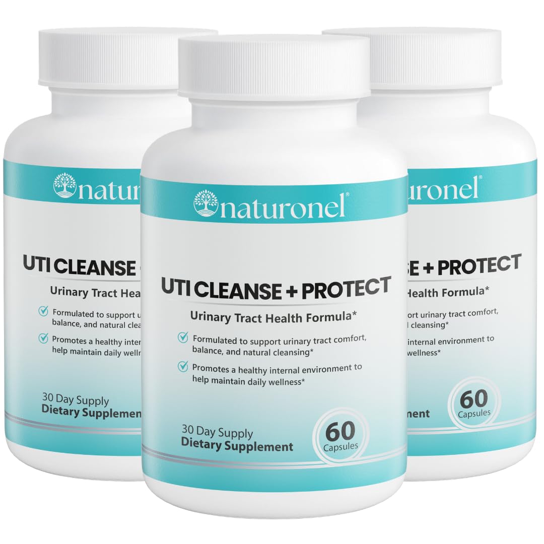 Naturonel UTI Cleanse + Protect Urinary Tract Support with D-Mannose, Cranberry, Hibiscus & Dandelion Capsules, 60 Count
