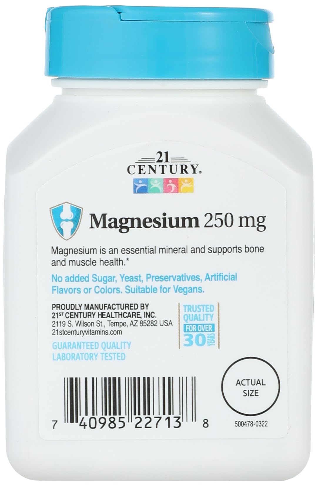 21st Century Magnesium 250 mg Tablet, 110 Tablets