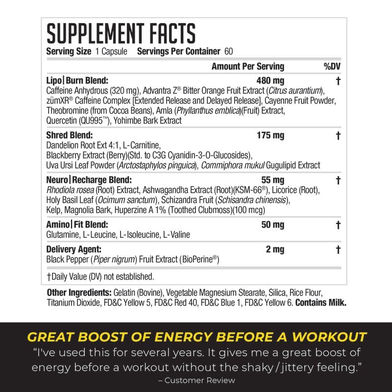LIPORUSH XT Super Concentrated Thermogenic Capsule, 60 Count