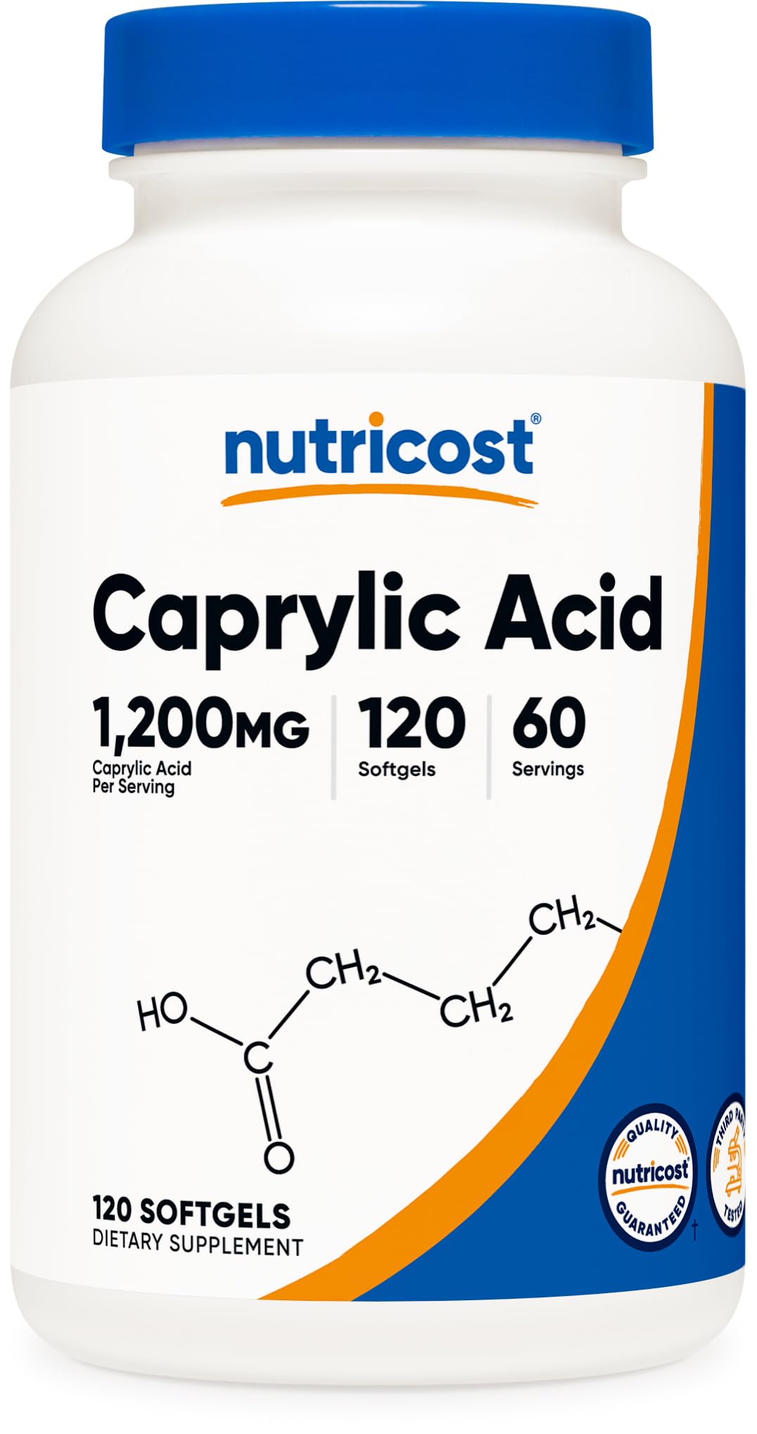 Nutricost Caprylic Acid 1200mg Softgel, 120 Count