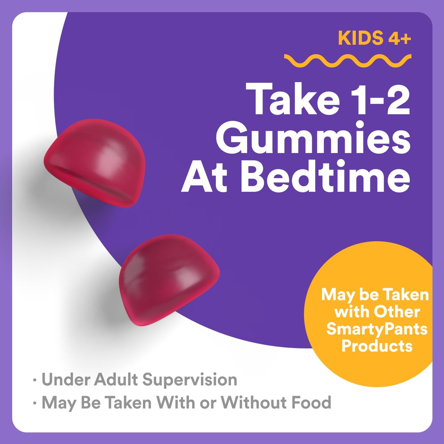 SmartyPants Kids Sleep Gummies Supplement with Melatonin 0.5mg: Chamomile & Vitamin D3, Sleep Aid, Strawberry Mango Flavor, 60 Gummies