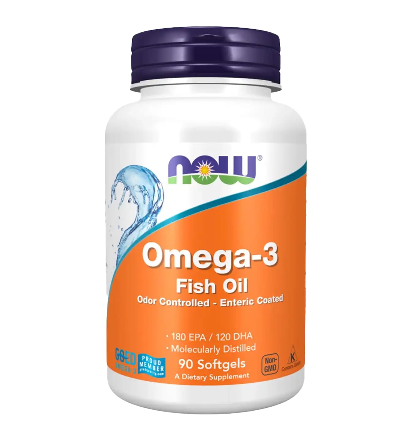 NOW Foods Molecularly Distilled Omega-3 1000 mg 90 Softgels