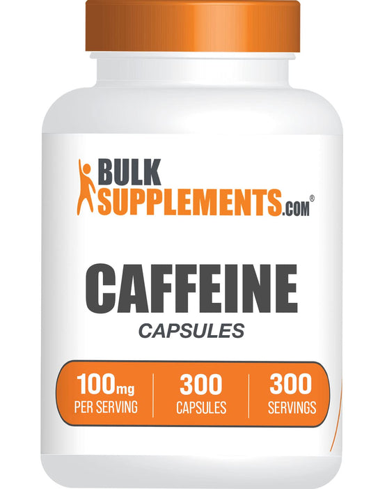 BulkSupplements Caffeine 100mg Capsules, 300 Capsules
