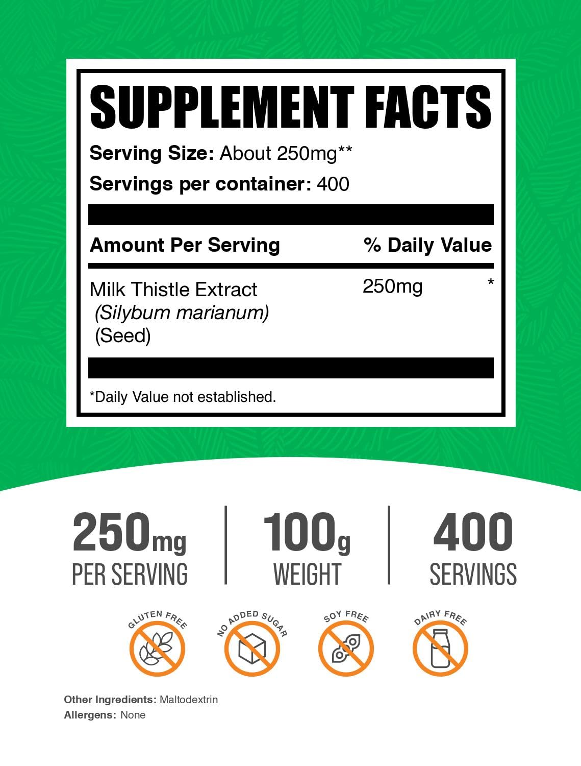 BulkSupplements Milk Thistle Extract Powder, 3.53 oz