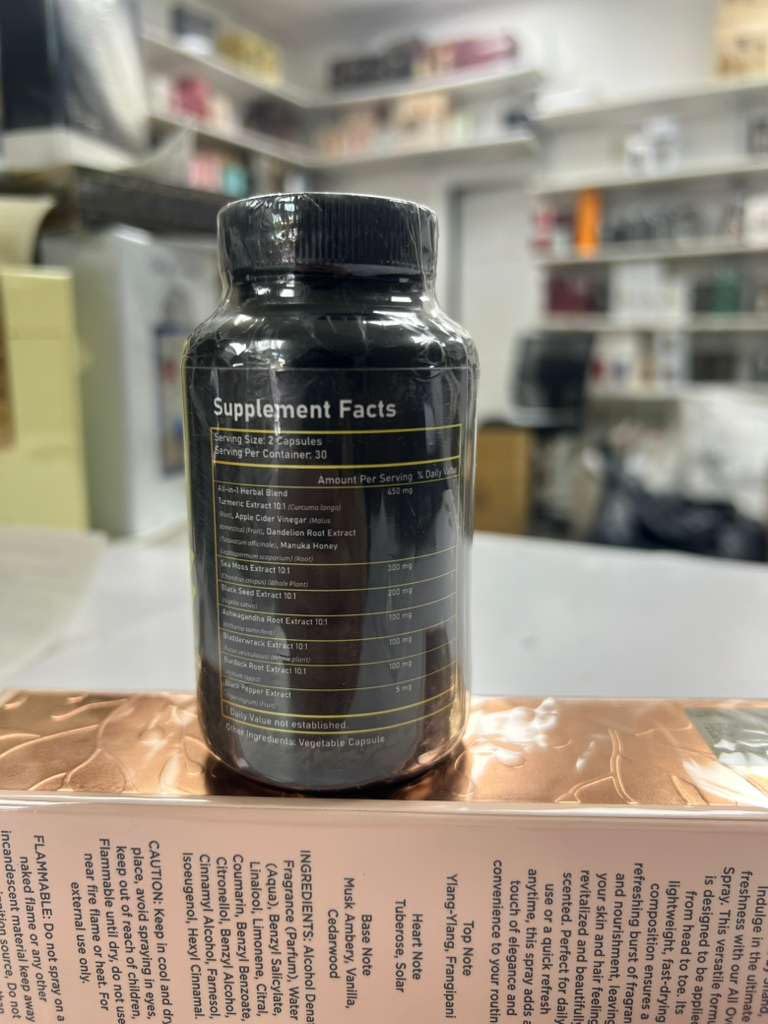 ROOTIVE Sea Moss Capsules with Turmeric 450mg, Black Seed 200mg & Ashwagandha 100mg - Irish Sea Moss Supplement with Bladderwrack, Burdock Root & Black Pepper, 60 Capsules