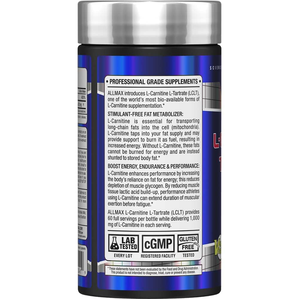 ALLMAX L-Carnitine + Tartrate Capsules, 120 Count
