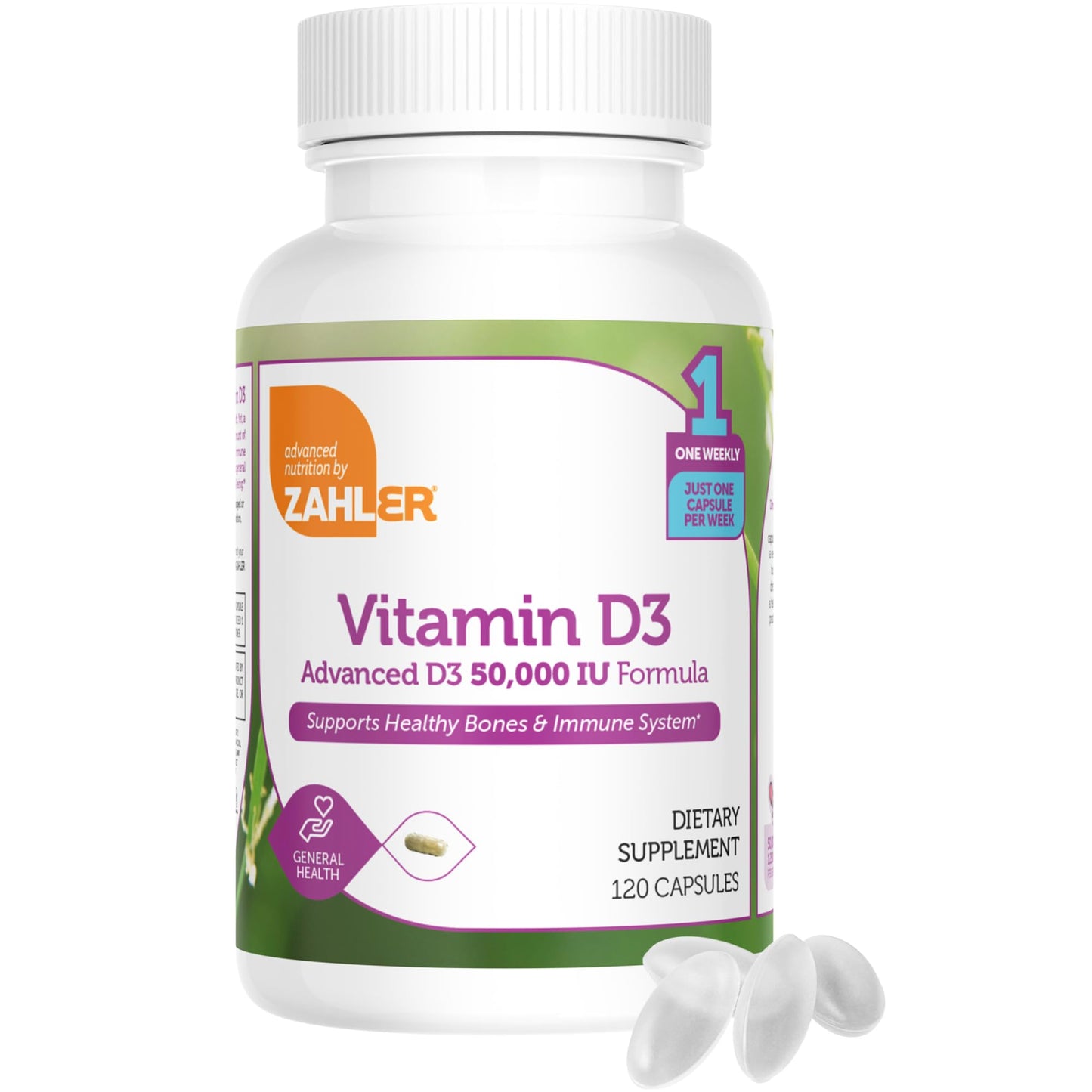 Zahler Advanced Vitamin D3 50000 IU Capsules, 120 Count