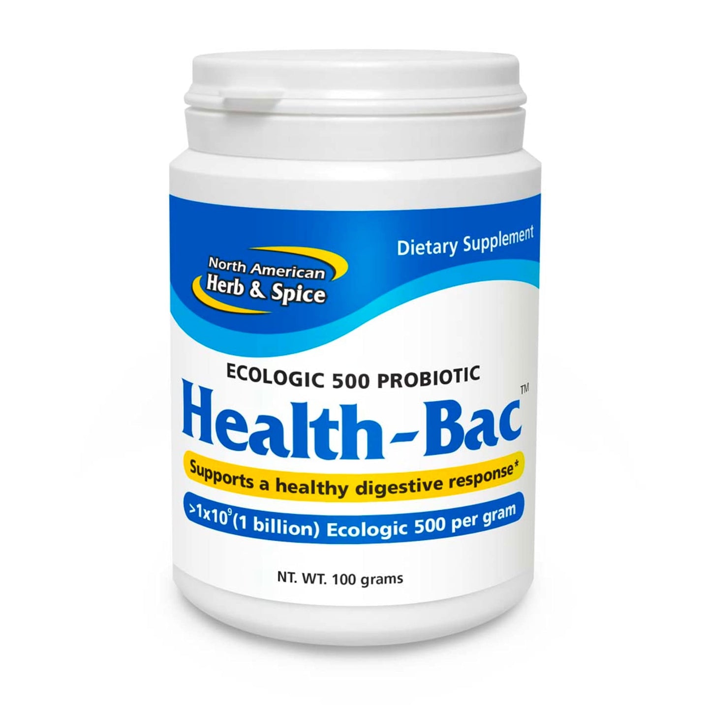 North American Herb & Spice Health-Bac Ecologic 500 Probiotic Powder, 33 Servings