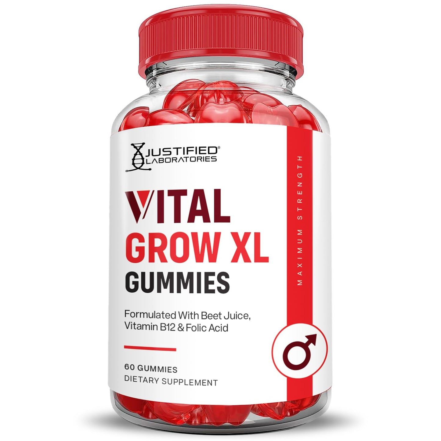 Justified Laboratories Vital Grow XL Gummies 60 Count