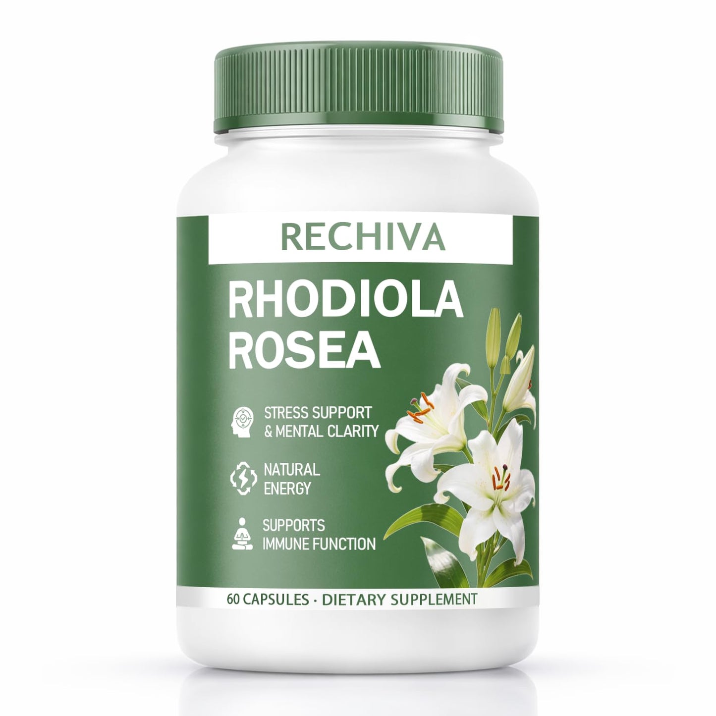ZRRTXV Rechiva Rhodiola Rosea Supplement Gummy 60 Count