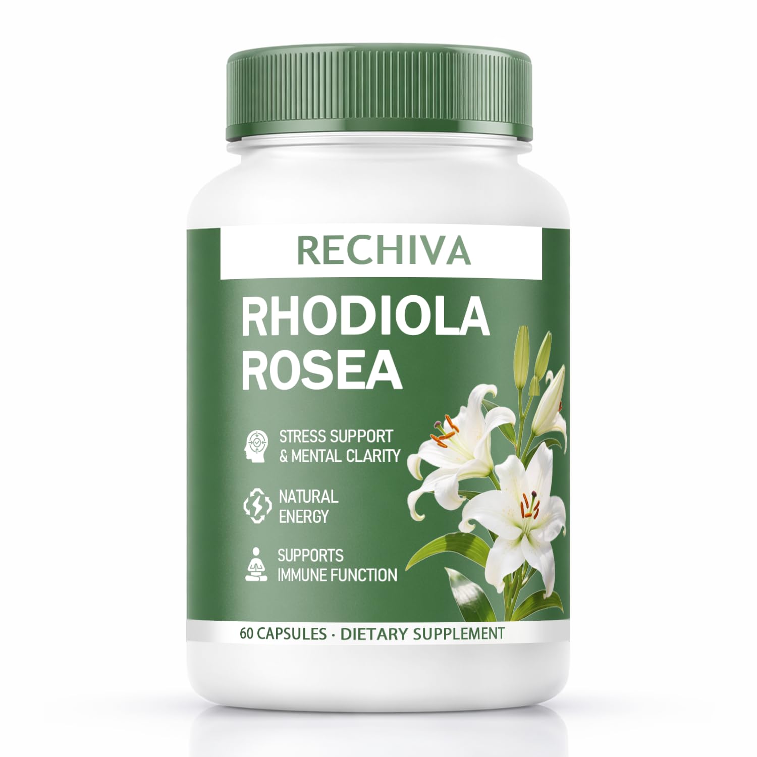 ZRRTXV Rechiva Rhodiola Rosea Supplement Gummy 60 Count