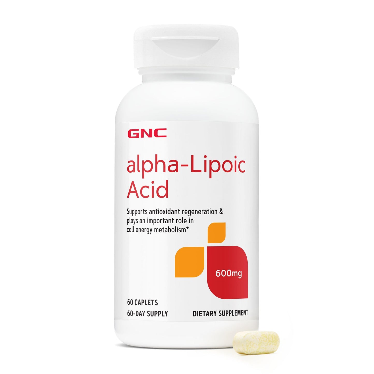 GNC Alpha Lipoic Acid 600 mg Caplets, 60 Count