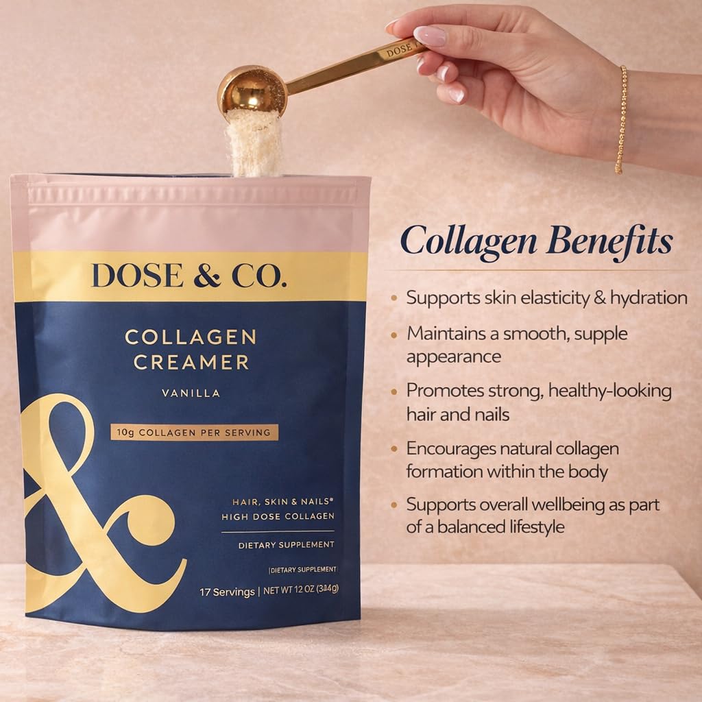 DOSE & CO Vanilla Collagen Creamer Powder, 12 Oz