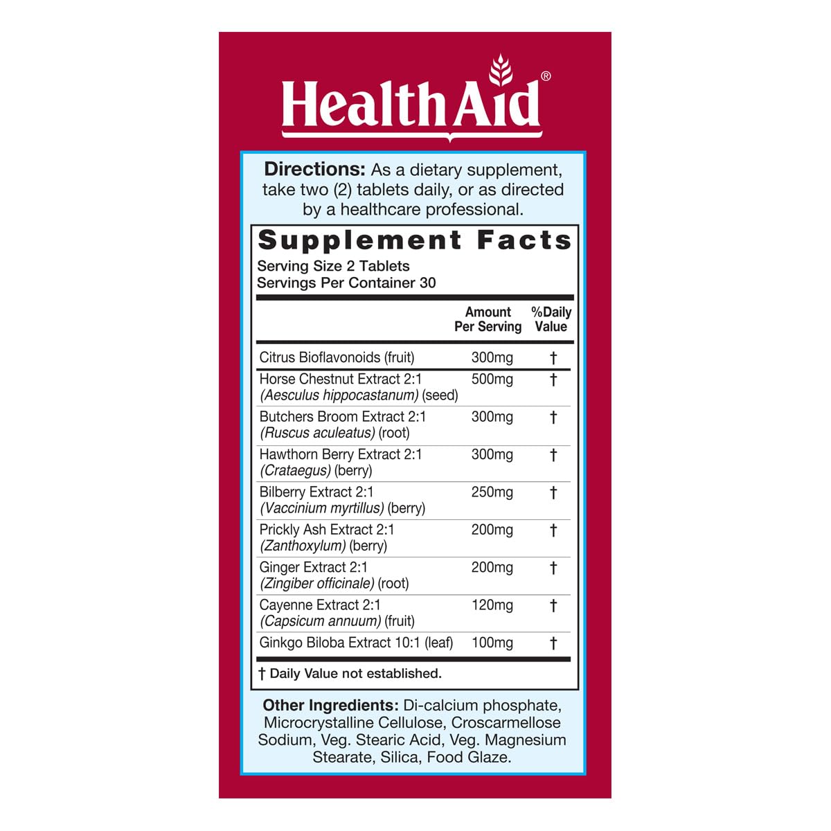 HealthAid V-Vein Capsules, 60 Count