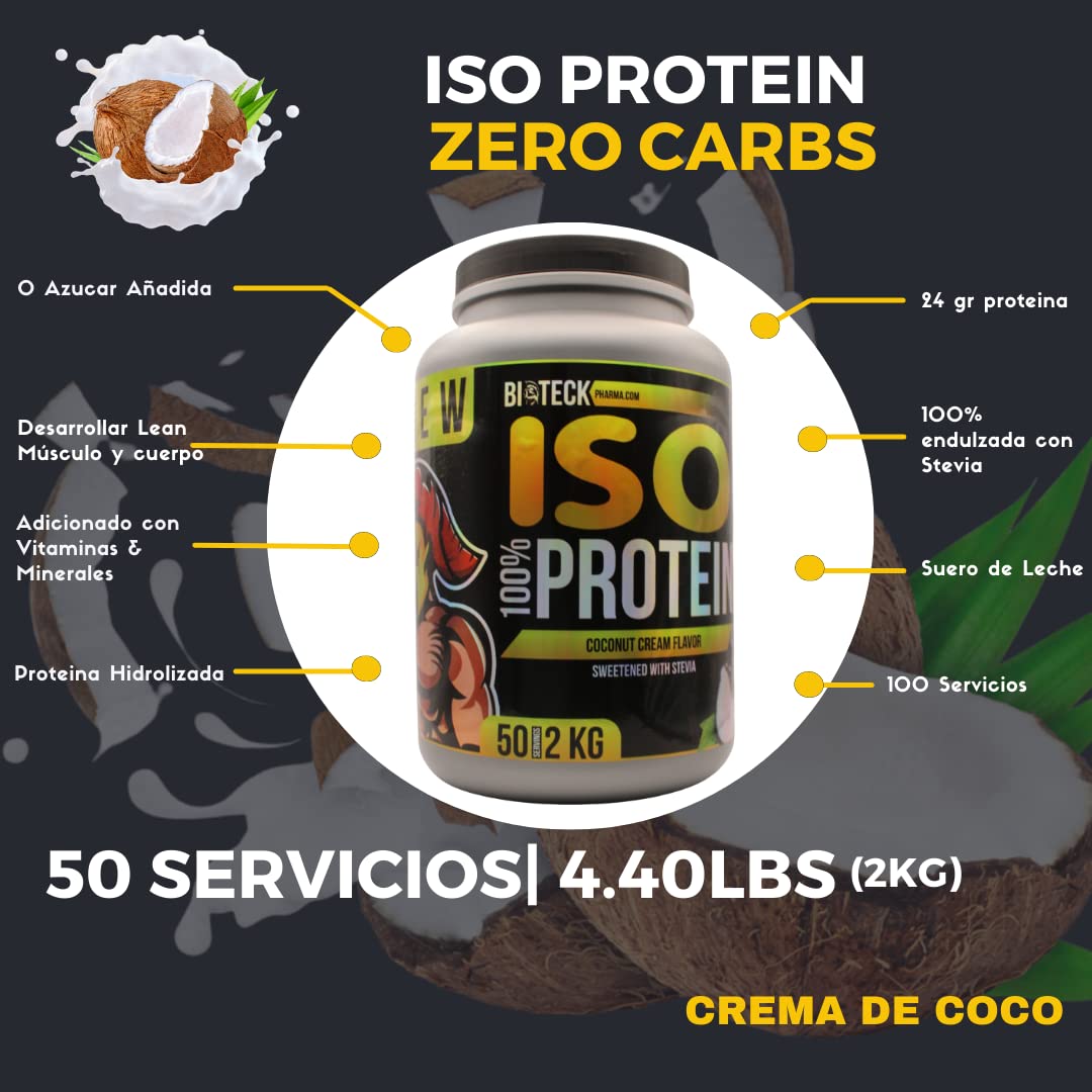 BIOTECKPHARMA ISO Protein Coconut Cream Flavor Protein Powder, 2KG
