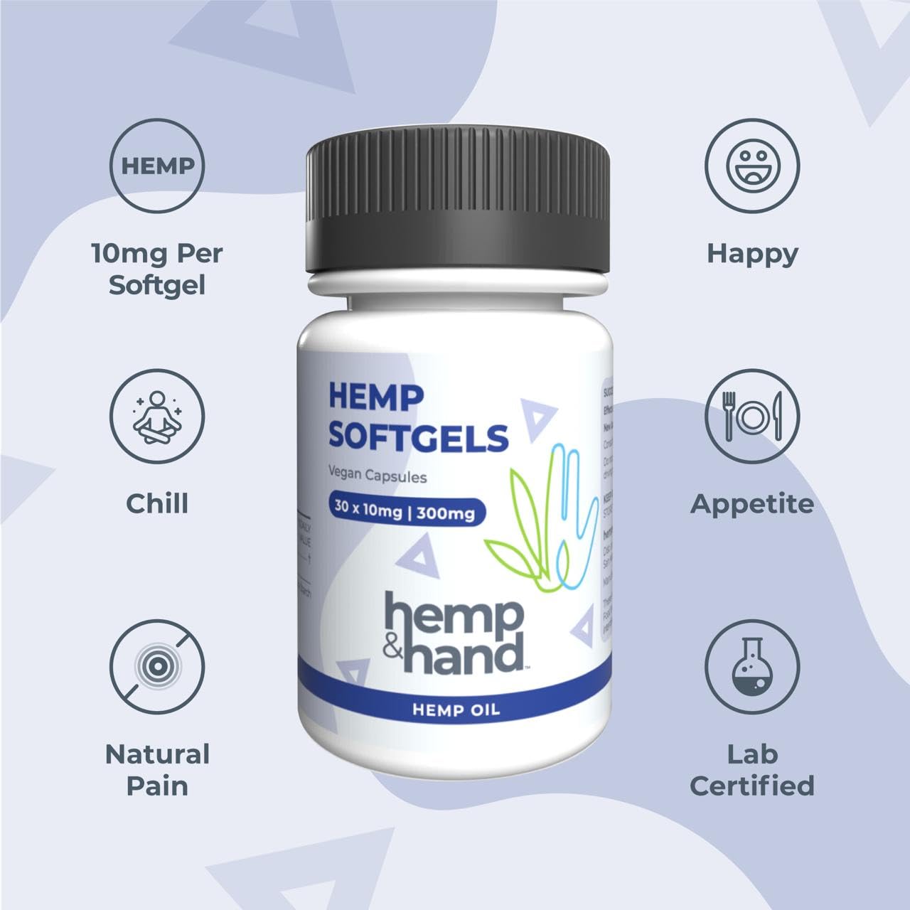 Hemp & Hand Hemp Softgels 300mg, 30 Count