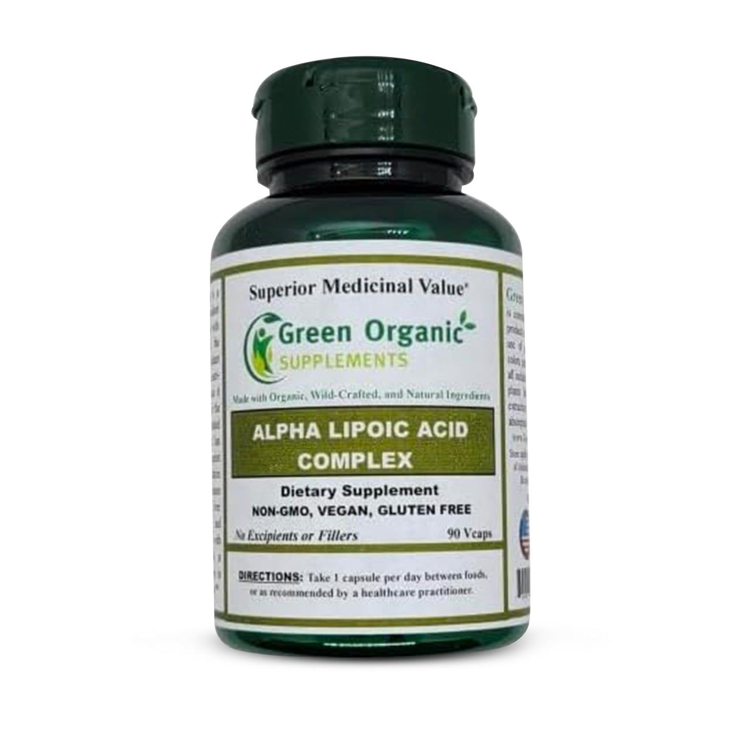 Green Organic Supplements Alpha Lipoic Acid Complex, ALA Capsules, 90 Count