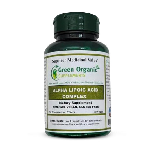 Green Organic Supplements Alpha Lipoic Acid Complex, ALA Capsules, 90 Count
