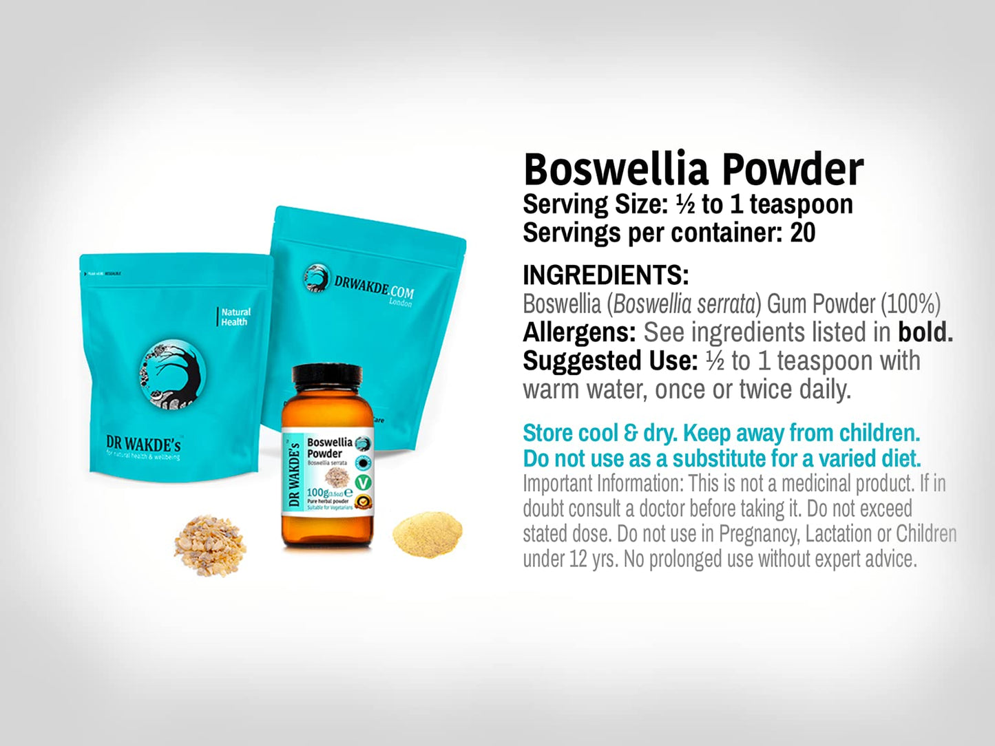 DR WAKDE'S Boswellia Powder (Salai Guggul | Shallaki), 17.637 oz