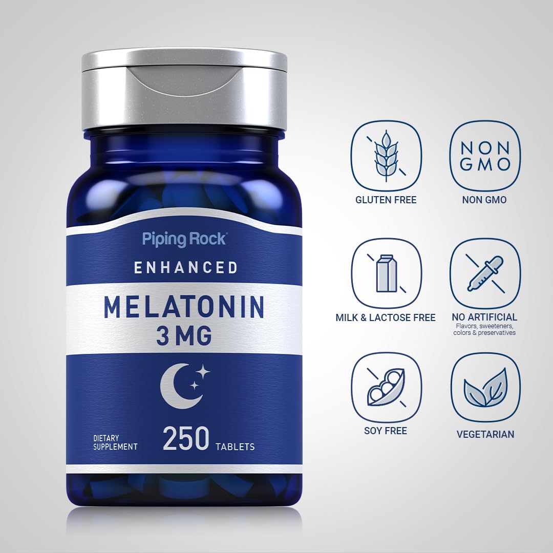 Piping Rock Melatonin 3mg Tablet, 250 Tablets