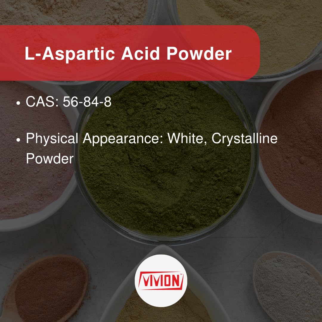 Vivion Aspartic Acid Powder 2.2 lb (35.27 oz) Food Grade Umami Flavor Enhancer, Amino Acid Bulk Ingredient