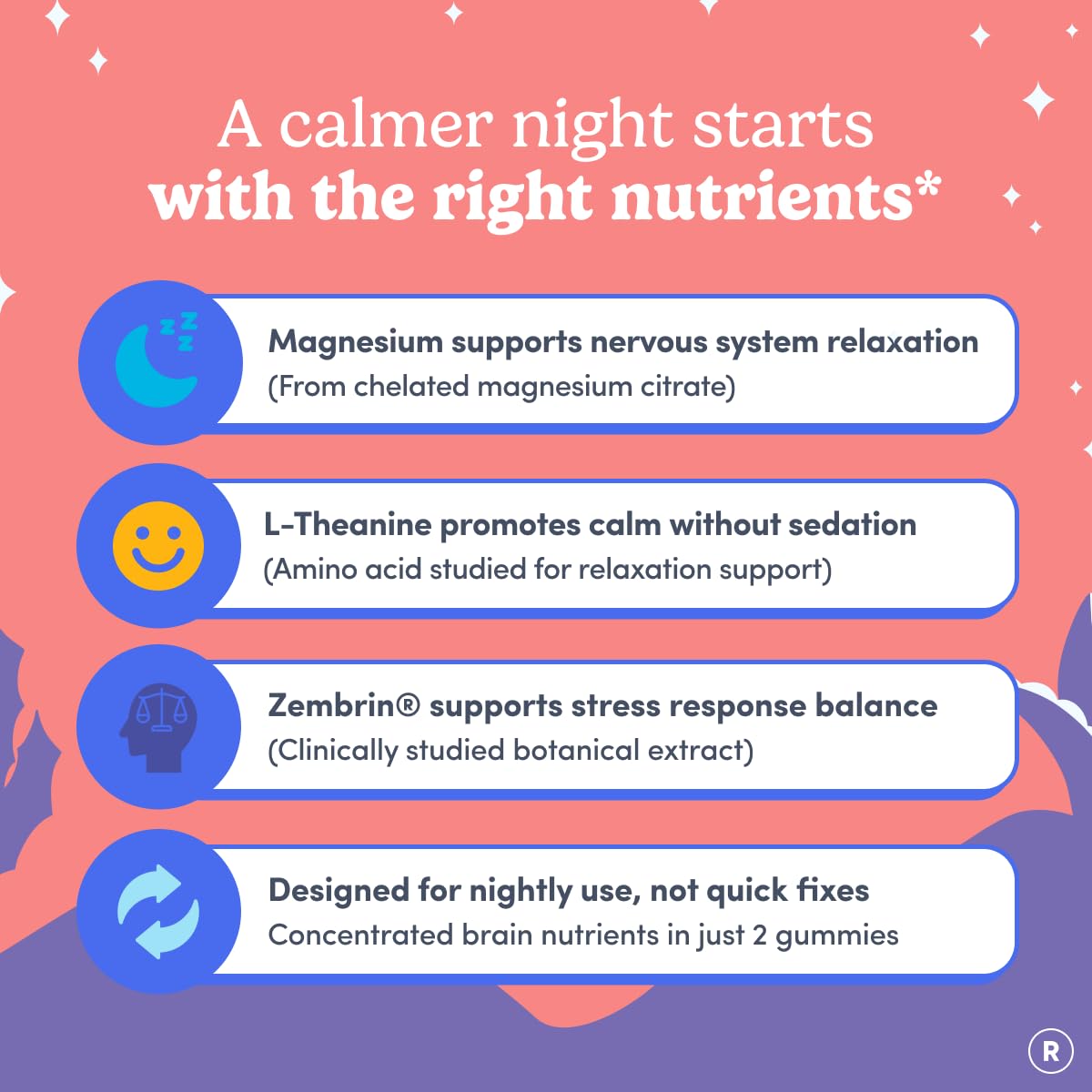 FIRST DAY Women’s Nighttime Reset Calming Magnesium Gummies, 120-Count