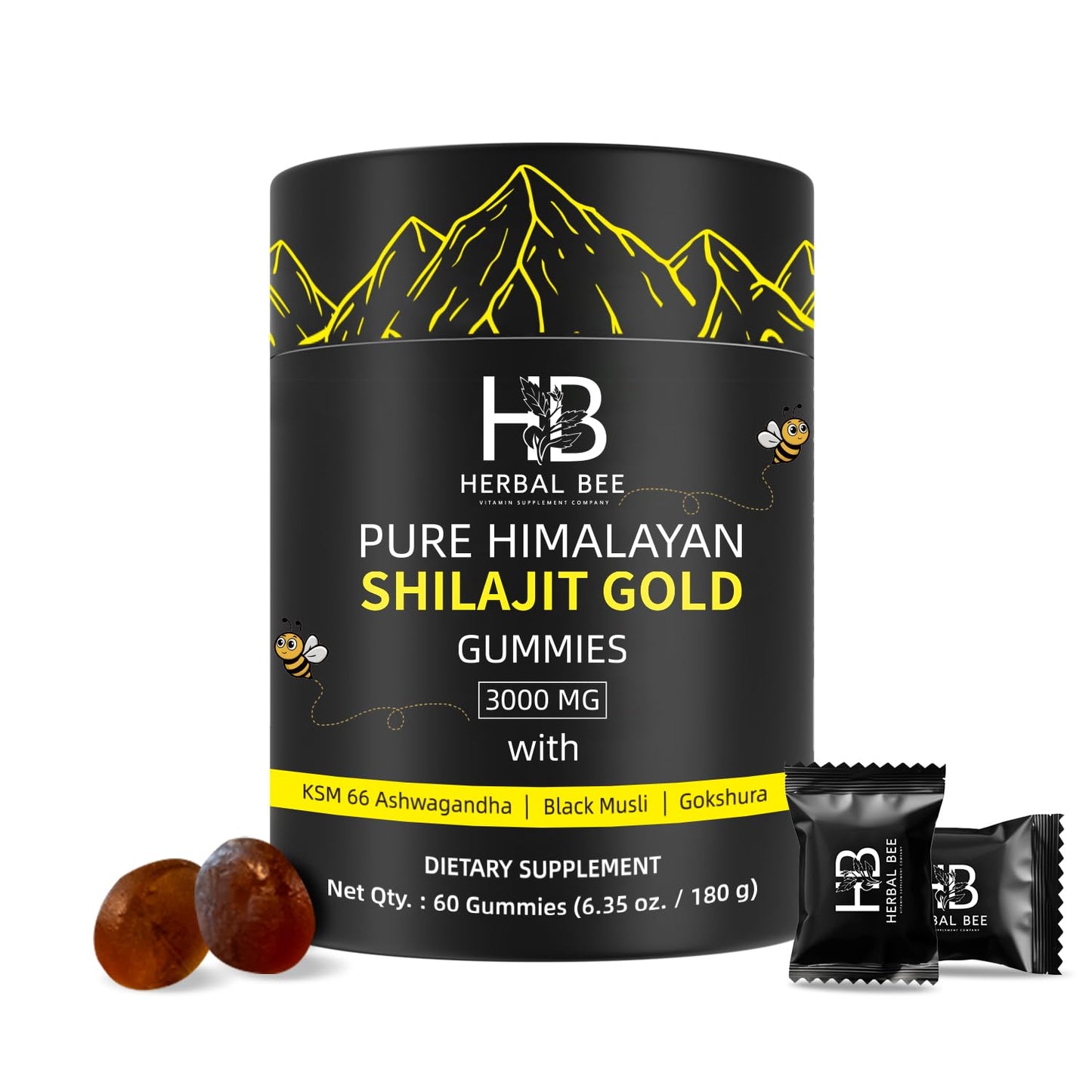 Herbal Bee Shilajit Gummies 60 Gummies