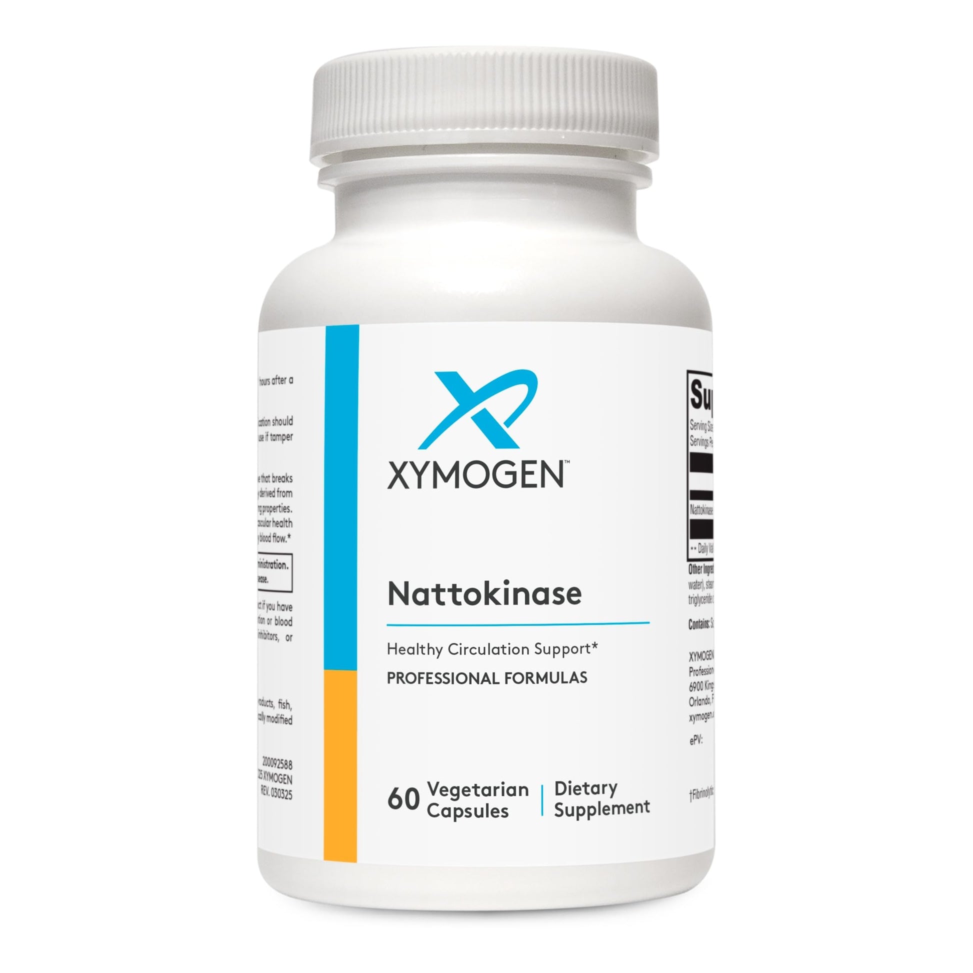XYMOGEN Nattokinase - Cardiovascular & Vascular Wellness Support - 100 mg Nattokinase - Enzyme Formula - Vegan & Non-GMO, Capsules, 60 Count