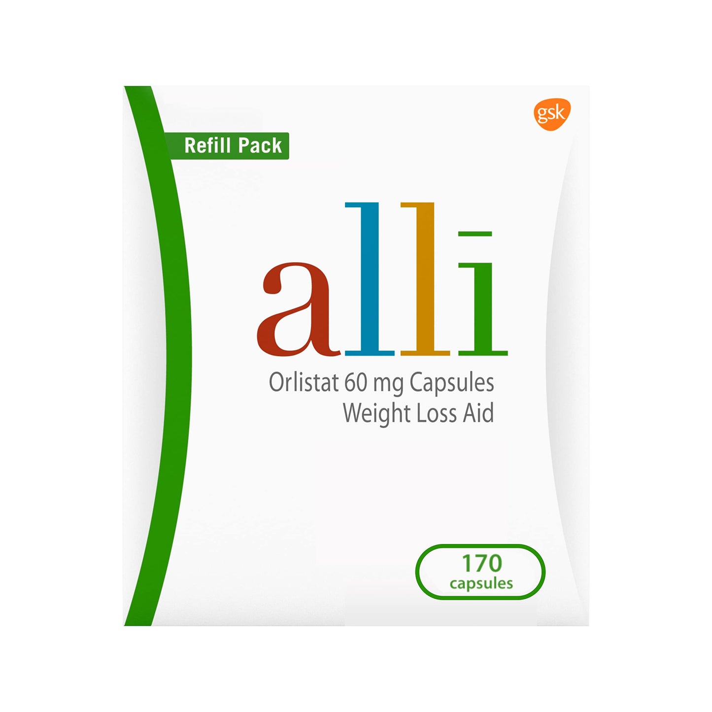 alli Diet Weight Loss Supplement Orlistat 60mg Capsule, 170 Count