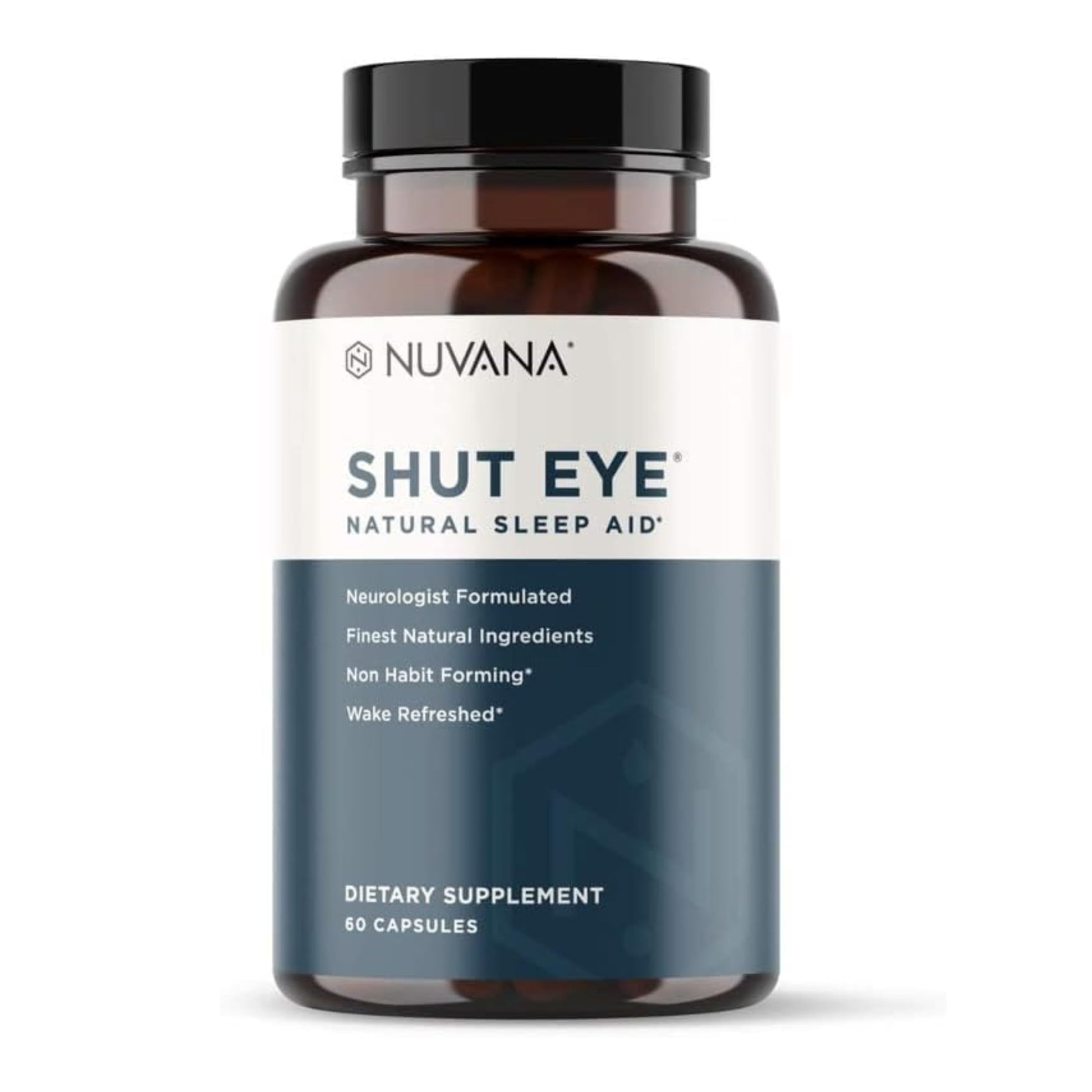 Nuvana Shut Eye Natural Sleep Aid Supplement for Adults 60 Capsules