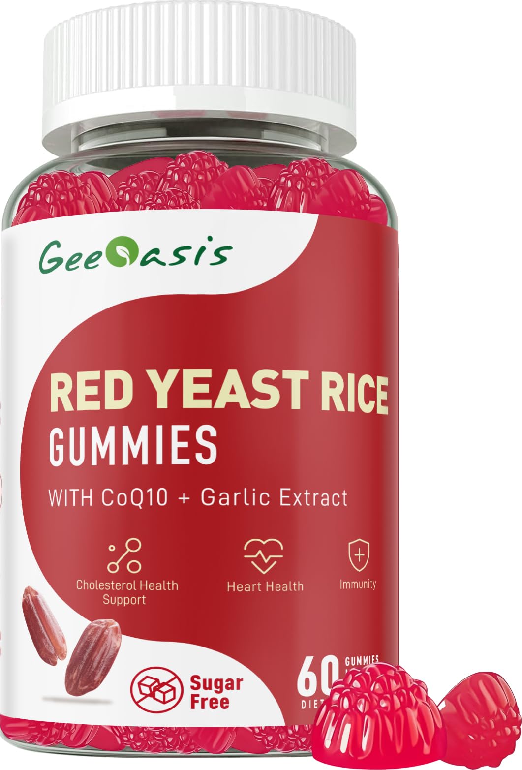 Geeoasis Red Yeast Rice with CoQ10 Gummies 60 Count
