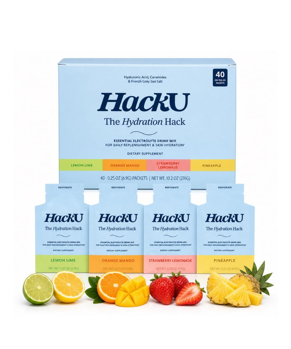 HackU Sugar-Free Electrolyte Packets Powder Pack of 10
