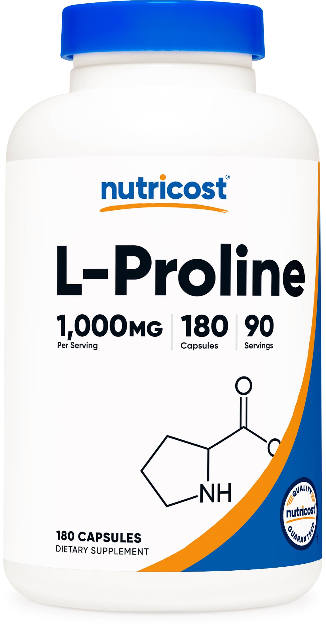 Nutricost L-Proline 1000mg Capsules, 180 Count