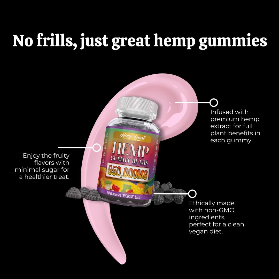The CBD Project Hemp Gummies Neuropathy Nerve Support Supplement High Potency Gummy 50 Count