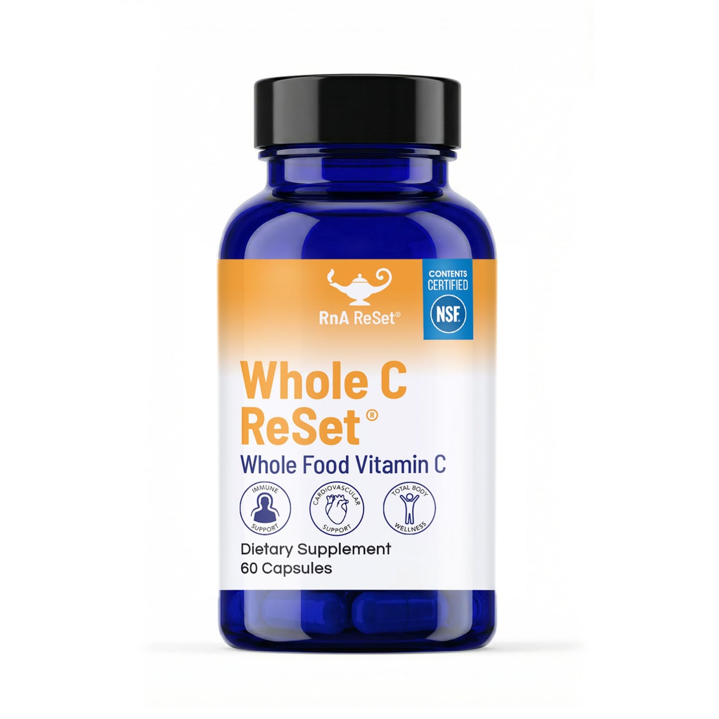 RnA ReSet Whole C Reset Vita-C Fruit Blend with Bioflavonoids & Polyphenols Organic Vitamin C Complex Immune Support Capsules, 60 Count