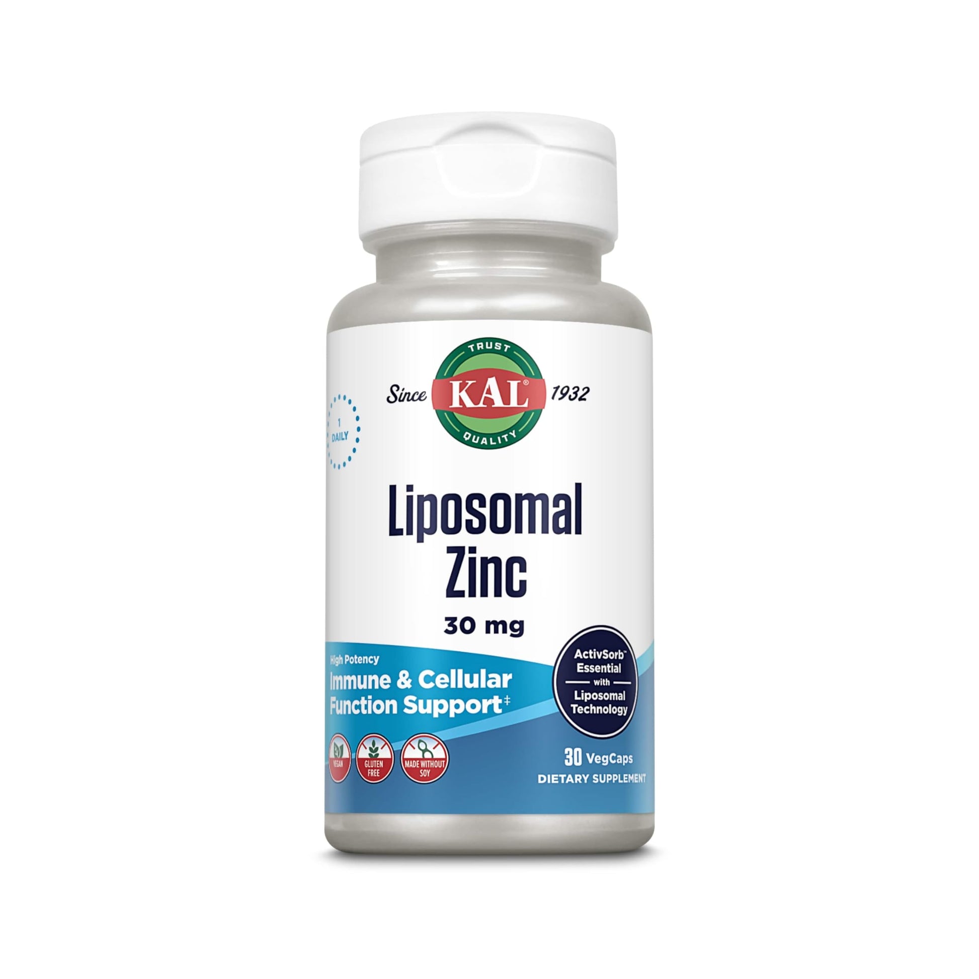 KAL Liposomal Zinc 30mg Capsules, 30 Count