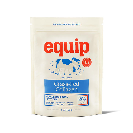 Equip Grass Fed Collagen Powder Hydrolyzed Bovine Collagen Peptides with Amino Acids Prime Beef Collagen for Healthy Joints, Skin & Nails Non-GMO Paleo Friendly 16 oz